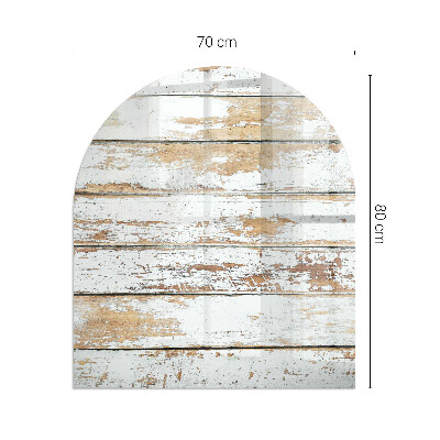 Vetro sotto stufa semi-ovale Tavola di legno danneggiata