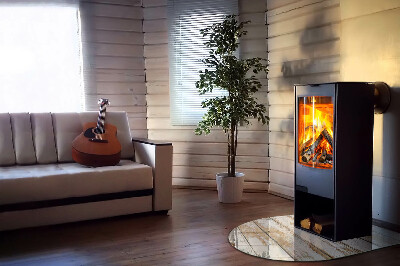 Vetro sotto stufa semi-ovale Tavola di legno danneggiata