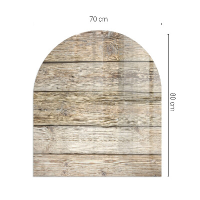Vetro sotto stufa semi-ovale Tavole di legno naturale
