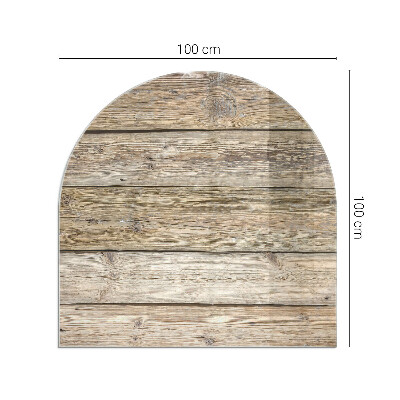 Vetro sotto stufa semi-ovale Tavole di legno naturale