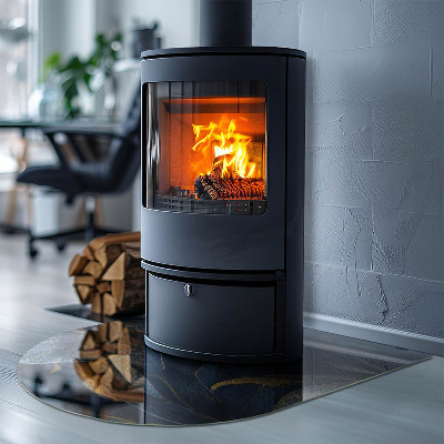 Lastra in vetro per caminetto semi-ovale Foglie eleganti nella consistenza