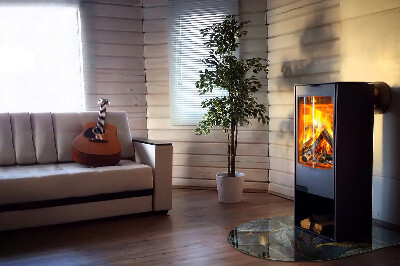 Lastra in vetro per caminetto semi-ovale Foglie eleganti nella consistenza