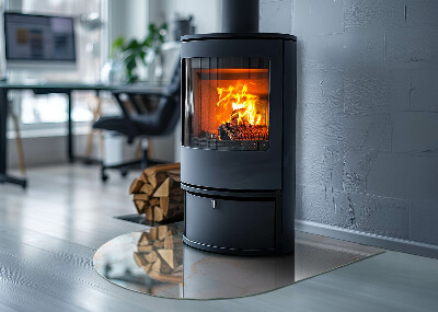 Vetro sotto stufa semi-ovale Modello fluido astratto