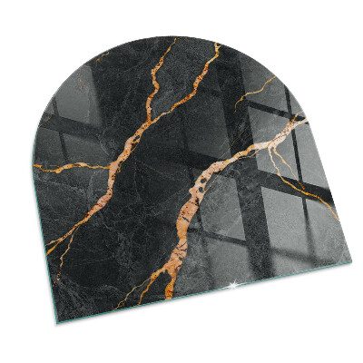 Lastra in vetro per caminetto semi-ovale Marmo elegante con venature