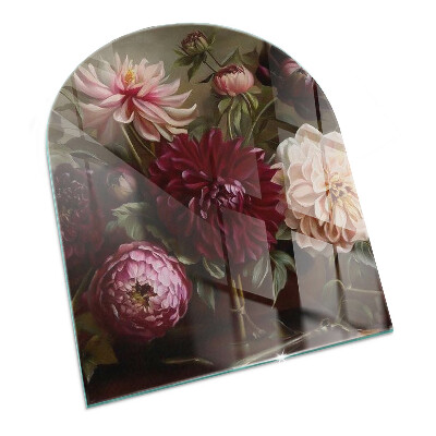 Vetro sotto stufa semi-ovale Bouquet di fiori in dettaglio