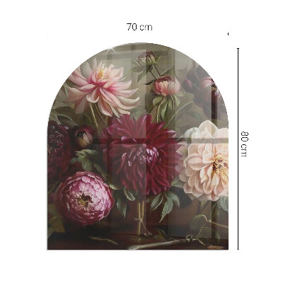 Vetro sotto stufa semi-ovale Bouquet di fiori in dettaglio