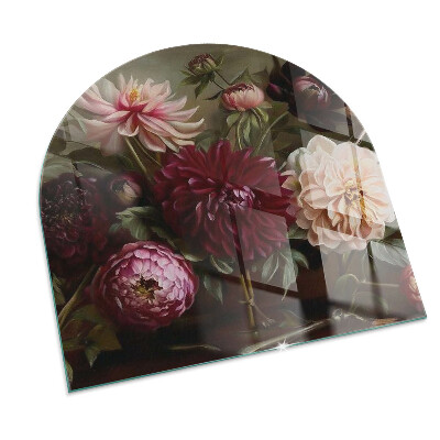 Vetro sotto stufa semi-ovale Bouquet di fiori in dettaglio