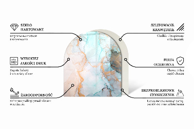 Vetro sotto stufa semi-ovale Foglie tropicali sullo sfondo