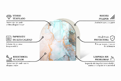 Vetro sotto stufa semi-ovale Foglie tropicali sullo sfondo