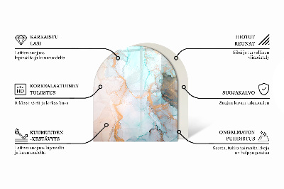 Vetro sotto stufa semi-ovale Foglie tropicali sullo sfondo