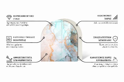 Vetro sotto stufa semi-ovale Foglie tropicali sullo sfondo