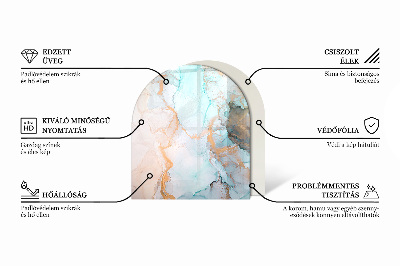 Vetro sotto stufa semi-ovale Foglie tropicali sullo sfondo