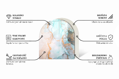 Vetro sotto stufa semi-ovale Foglie tropicali sullo sfondo