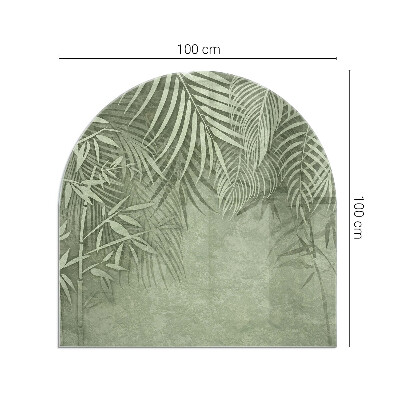 Vetro sotto stufa semi-ovale Foglie tropicali sullo sfondo