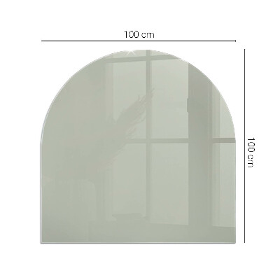 Lastra in vetro per caminetto semi-ovale Colore Grigio-verde