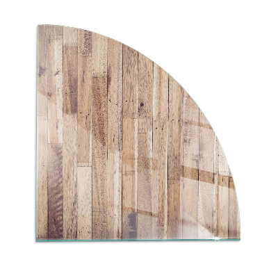Vetro sotto il camino trimestre Tavola di legno nel layout