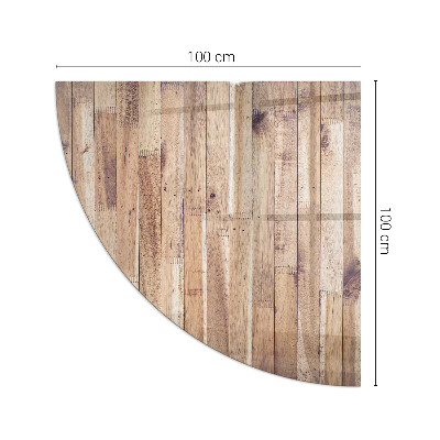 Vetro sotto il camino trimestre Tavola di legno nel layout