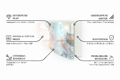 Vetro sotto il camino trimestre Foglie eleganti nella consistenza