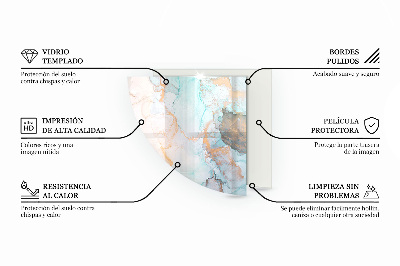Vetro sotto il camino trimestre Foglie eleganti nella consistenza