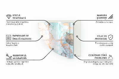 Vetro sotto il camino trimestre Foglie eleganti nella consistenza