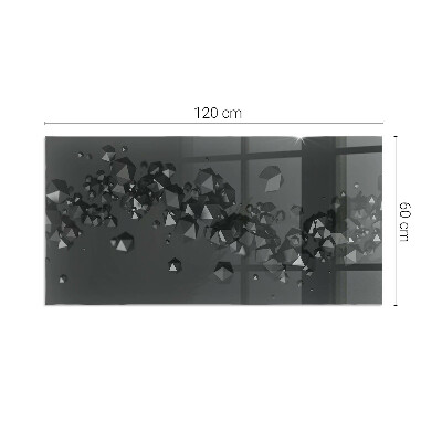 Vetro sotto stufa rettangolare Nuvola astratta di solidi