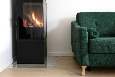 Vetro sotto il camino rettangolare Texture di legno chiaro