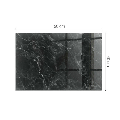 Vetro sotto stufa rettangolare Elegante motivo in marmo