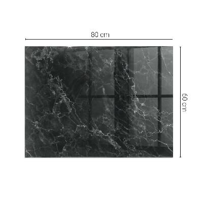Vetro sotto stufa rettangolare Elegante motivo in marmo