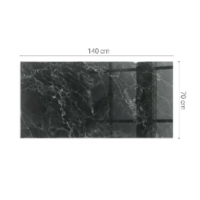 Vetro sotto stufa rettangolare Elegante motivo in marmo