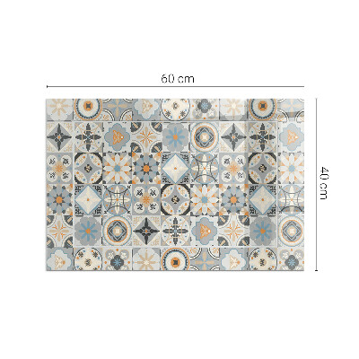 Vetro sotto il camino rettangolare Motivi a mosaico nelle piastrelle