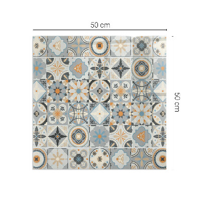Vetro sotto il camino rettangolare Motivi a mosaico nelle piastrelle