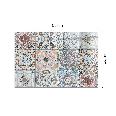 Vetro sotto il camino rettangolare Motivi a mosaico nelle piastrelle