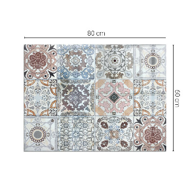 Vetro sotto il camino rettangolare Motivi a mosaico nelle piastrelle