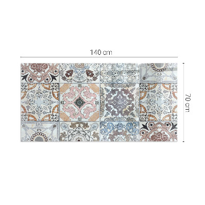 Vetro sotto il camino rettangolare Motivi a mosaico nelle piastrelle
