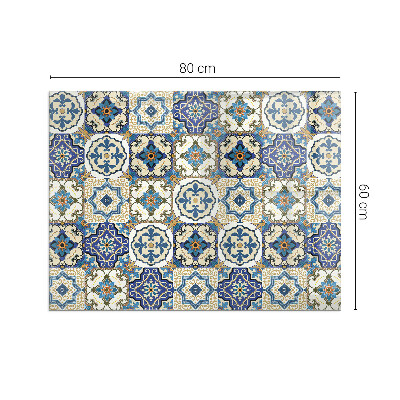 Vetro sotto stufa rettangolare Motivo a mosaico con fiori