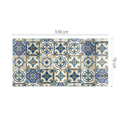 Vetro sotto stufa rettangolare Motivo a mosaico con fiori
