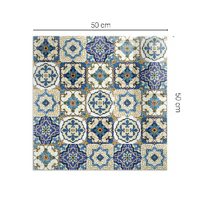 Vetro sotto stufa rettangolare Motivo a mosaico con fiori