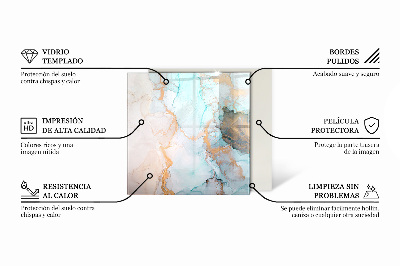 Vetro sotto stufa rettangolare Foglie con motivi sottili