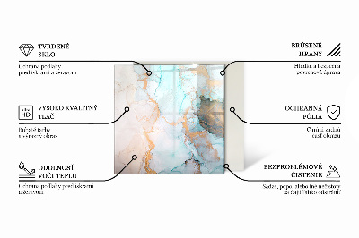 Vetro sotto stufa rettangolare Foglie con motivi sottili