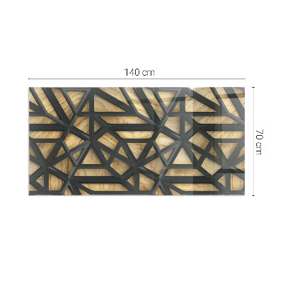 Vetro sotto stufa rettangolare Geometria con il legno