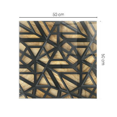 Vetro sotto stufa rettangolare Geometria con il legno