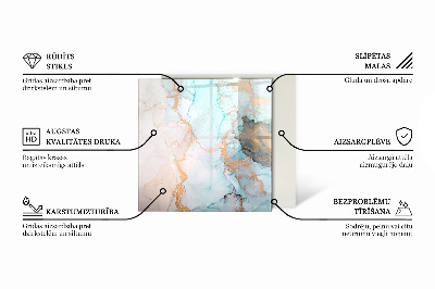 Vetro sotto stufa rettangolare Motivo geometrico astratto