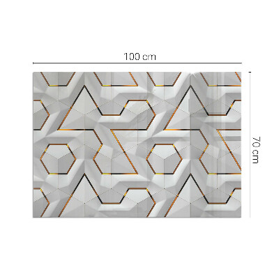 Vetro sotto il camino rettangolare Motivo geometrico 3D
