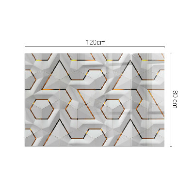 Vetro sotto il camino rettangolare Motivo geometrico 3D