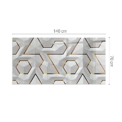 Vetro sotto il camino rettangolare Motivo geometrico 3D
