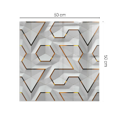 Vetro sotto il camino rettangolare Motivo geometrico 3D