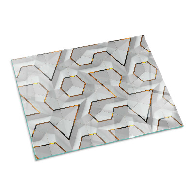 Vetro sotto il camino rettangolare Motivo geometrico 3D