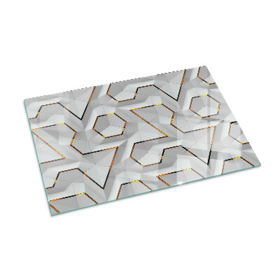 Vetro sotto il camino rettangolare Motivo geometrico 3D