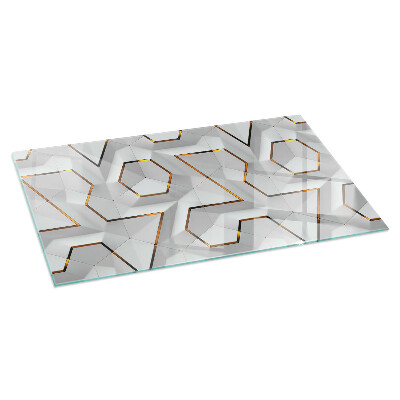 Vetro sotto il camino rettangolare Motivo geometrico 3D