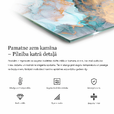 Vetro sotto il camino rettangolare Motivo geometrico 3D
